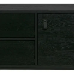 Wohnen Schwarzer TV Unterschrank mit zwei Schubladen - Almery