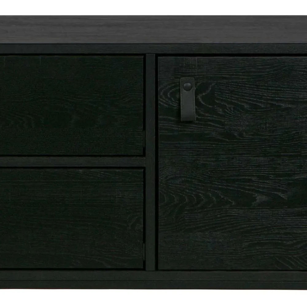 Wohnen Schwarzer TV Unterschrank mit zwei Schubladen - Almery