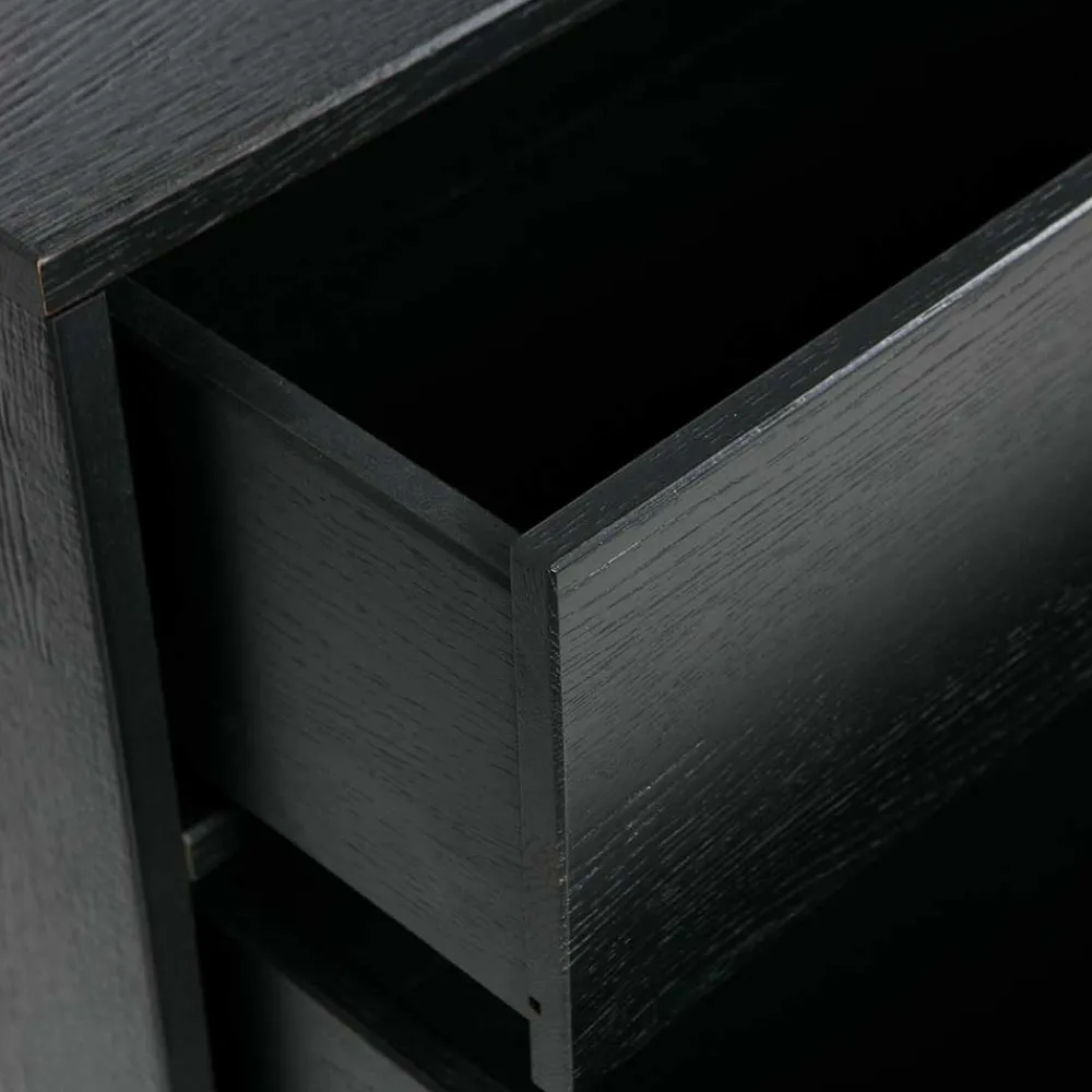 Wohnen Schwarzer TV Unterschrank mit zwei Schubladen - Almery