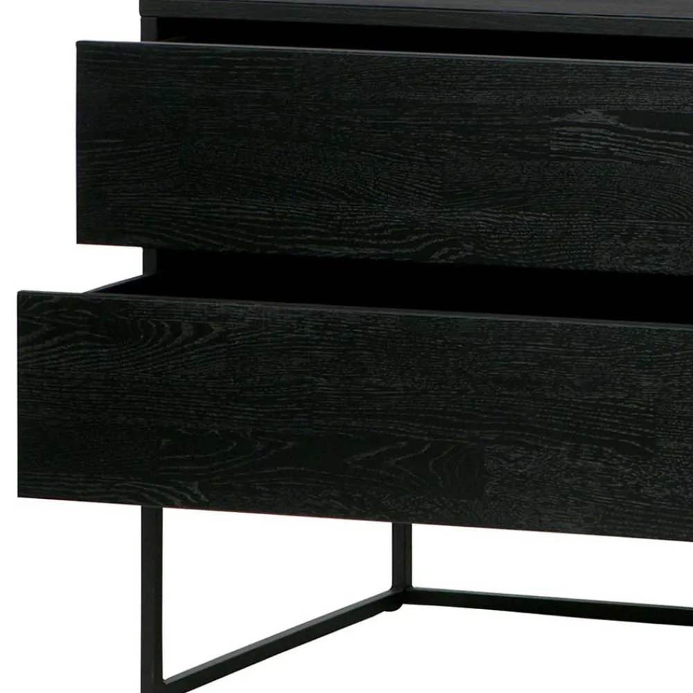 Wohnen Schwarzer TV Unterschrank mit zwei Schubladen - Almery