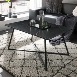 Wohnen Schwarzer Wohnzimmer Sofatisch mit Marmorplatte - Anyala
