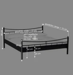 Wohnen Schwarzes Bett Molisea aus Metall