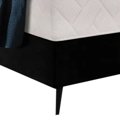 Wohnen Retro Möbel*Schwarzes Boxspringbett mit Stoffbezug - Mexa