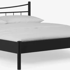 Wohnen Jugendbetten*Schwarzes Einzelbett Bairika mit Nachttisch (zweiteilig)