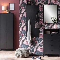 Wohnen Garderoben|Garderoben*Schwarzes Flurmöbel Set - Anderian (vierteilig)