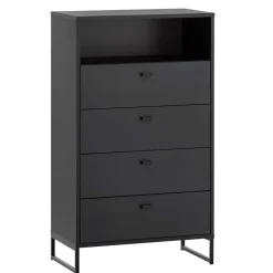 Wohnen Garderoben|Garderoben*Schwarzes Flurmöbel Set - Anderian (vierteilig)