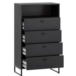 Wohnen Garderoben|Garderoben*Schwarzes Flurmöbel Set - Anderian (vierteilig)