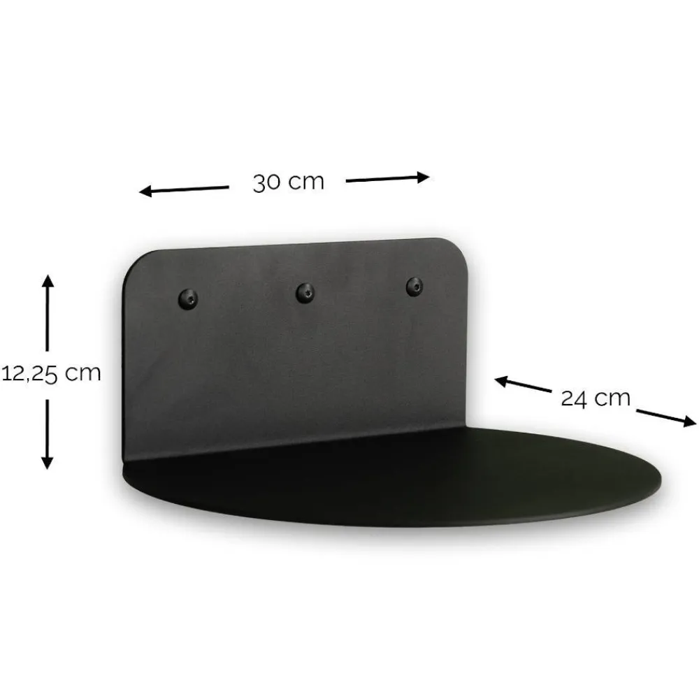 Wohnen Schwarzes Hängeboard in halbrunder Form - Feliana