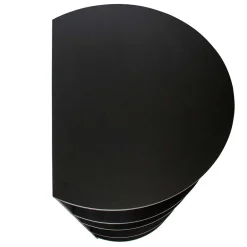 Wohnen Schwarzes Holz Regal in Halbrund - Nircana