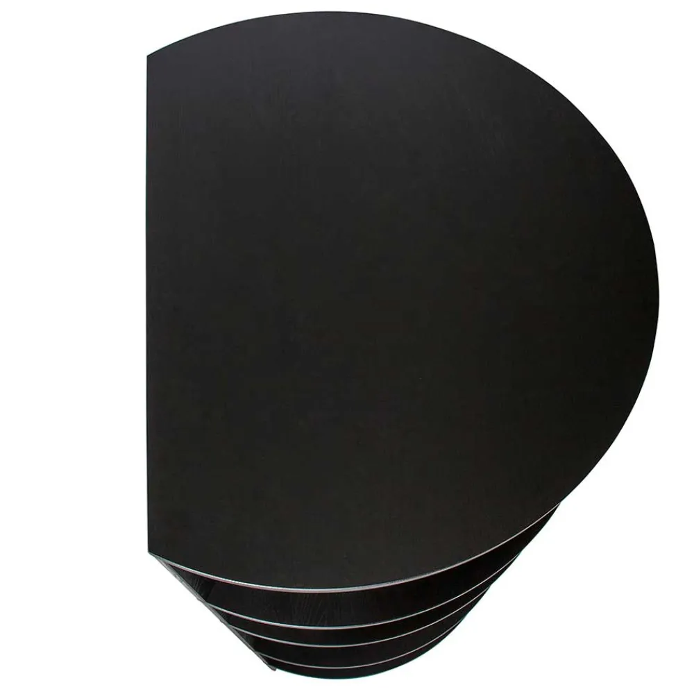 Wohnen Schwarzes Holz Regal in Halbrund - Nircana