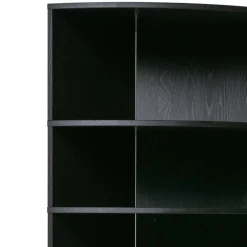 Wohnen Schwarzes Holz Regal in Halbrund - Nircana