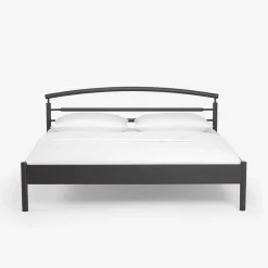 Wohnen Jugendbetten*Schwarzes Metallbett Boston mit Kopfteil gerundet