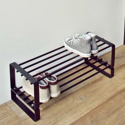 Wohnen Schwarzes Schuh-Regal aus Stahl - Satroni