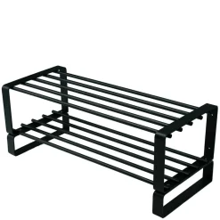 Wohnen Schwarzes Schuh-Regal aus Stahl - Satroni