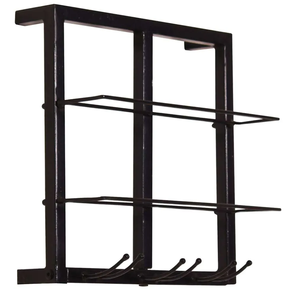 Wohnen Esszimmerregale|Regale*Schwarzes Wandregal für Weinflaschen - Charlots