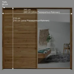 Wohnen Schwebetürenschrank aus Wildeiche mit Spiegel - Divnoi