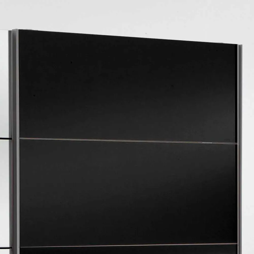 Wohnen Glasmöbel|Jugendzimmerschränke*Schwebetürenschrank Carno mit Schwarzglas