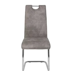 Wohnen Küchenstühle|Esszimmerstühle*Schwingstuhl aus Microfaser Grau - Kirana (Set)