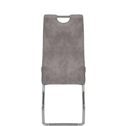 Wohnen Küchenstühle|Esszimmerstühle*Schwingstuhl aus Microfaser Grau - Kirana (Set)