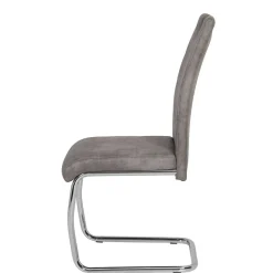 Wohnen Küchenstühle|Esszimmerstühle*Schwingstuhl aus Microfaser Grau - Kirana (Set)