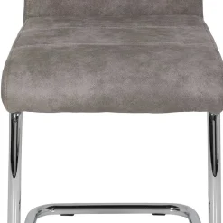 Wohnen Küchenstühle|Esszimmerstühle*Schwingstuhl aus Microfaser Grau - Kirana (Set)