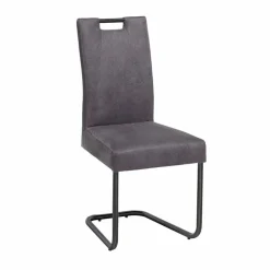 Wohnen Schwingstuhl Buleta mit Microfaser Bezug in Anthrazit (2er Set)