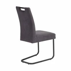 Wohnen Schwingstuhl Buleta mit Microfaser Bezug in Anthrazit (2er Set)