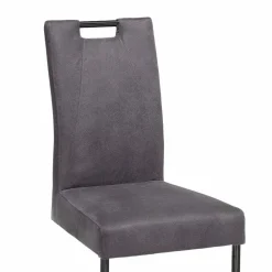 Wohnen Schwingstuhl Buleta mit Microfaser Bezug in Anthrazit (2er Set)