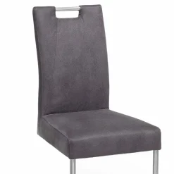 Wohnen Sessel|Wohnzimmerstühle*Schwingstuhl Zanima mit Microfaser in Anthrazit (2er Set)