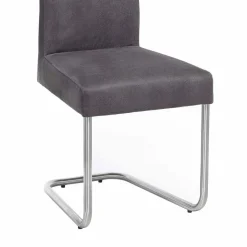 Wohnen Sessel|Wohnzimmerstühle*Schwingstuhl Zanima mit Microfaser in Anthrazit (2er Set)