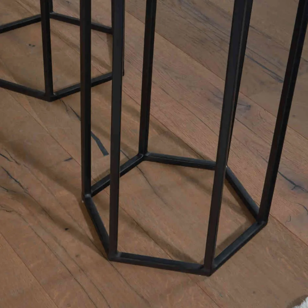 Wohnen Telefontische*Sechseckige Beistelltische 3-Satz - Lombadossa (dreiteilig)