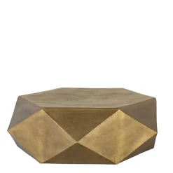Wohnen Sechseckiger Couchtisch aus Alu Guss in Gold - Geniale