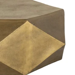 Wohnen Sechseckiger Couchtisch aus Alu Guss in Gold - Geniale