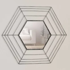 Wohnen Sechseckiger Spiegel im Spinnweben Design - Vivenda