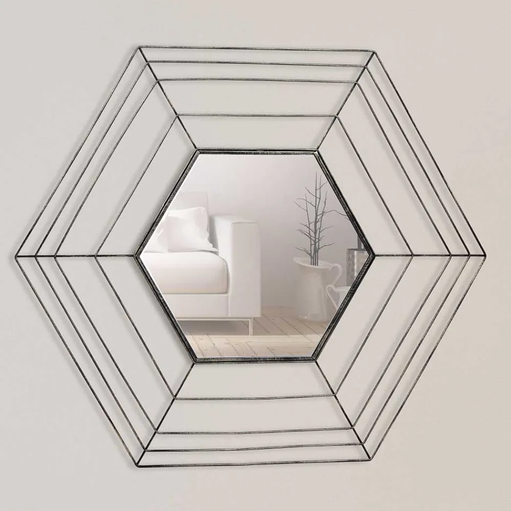 Wohnen Sechseckiger Spiegel im Spinnweben Design - Vivenda