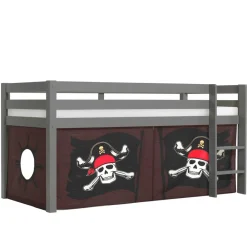 Kinder Wohnen Seeräuber Kinderzimmer Hochbett aus Holz Grau - Teako