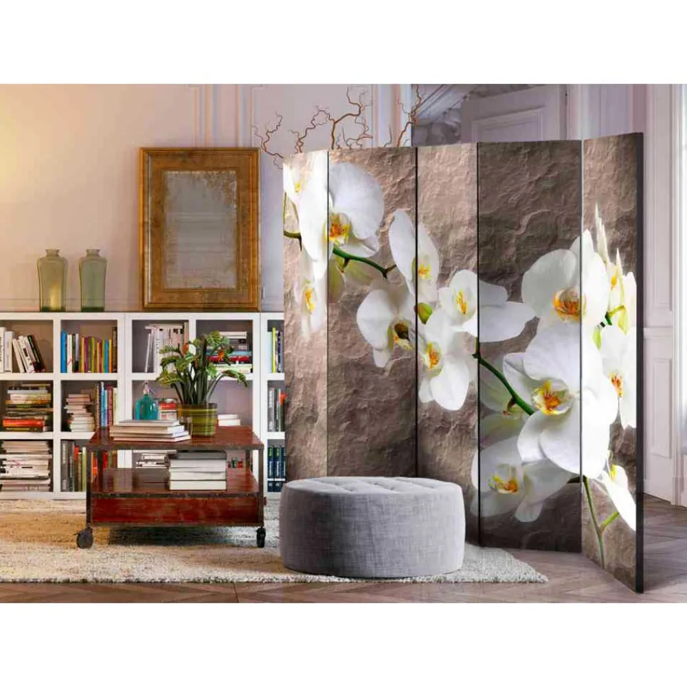 Wohnen 2-seitig bedruckter Paravent aus Leinwand - Lorenzina