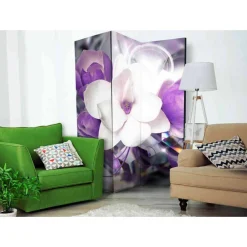Wohnen 2-seitiger Druck Paravent in Weiß Lila - Avril