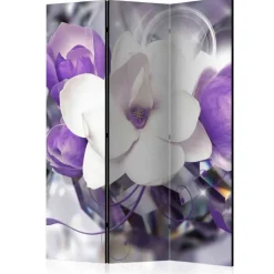 Wohnen 2-seitiger Druck Paravent in Weiß Lila - Avril