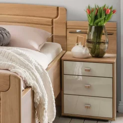 Wohnen Jugendbetten*Seniorenbett mit Nachtkommode - Emdsiva (zweiteilig)