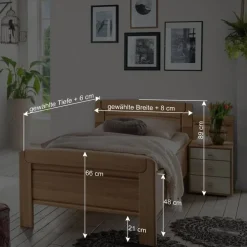 Wohnen Jugendbetten*Seniorenbett mit Nachtkommode - Emdsiva (zweiteilig)