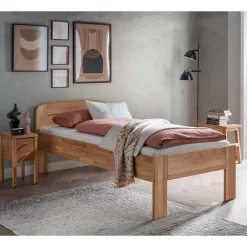 Wohnen Naturholzmöbel|Betten*Senioren-Einzelbett aus Wildeiche Massivholz - Issiaco
