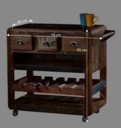 Wohnen Servierwagen Clarendon in Shabby Chic Design