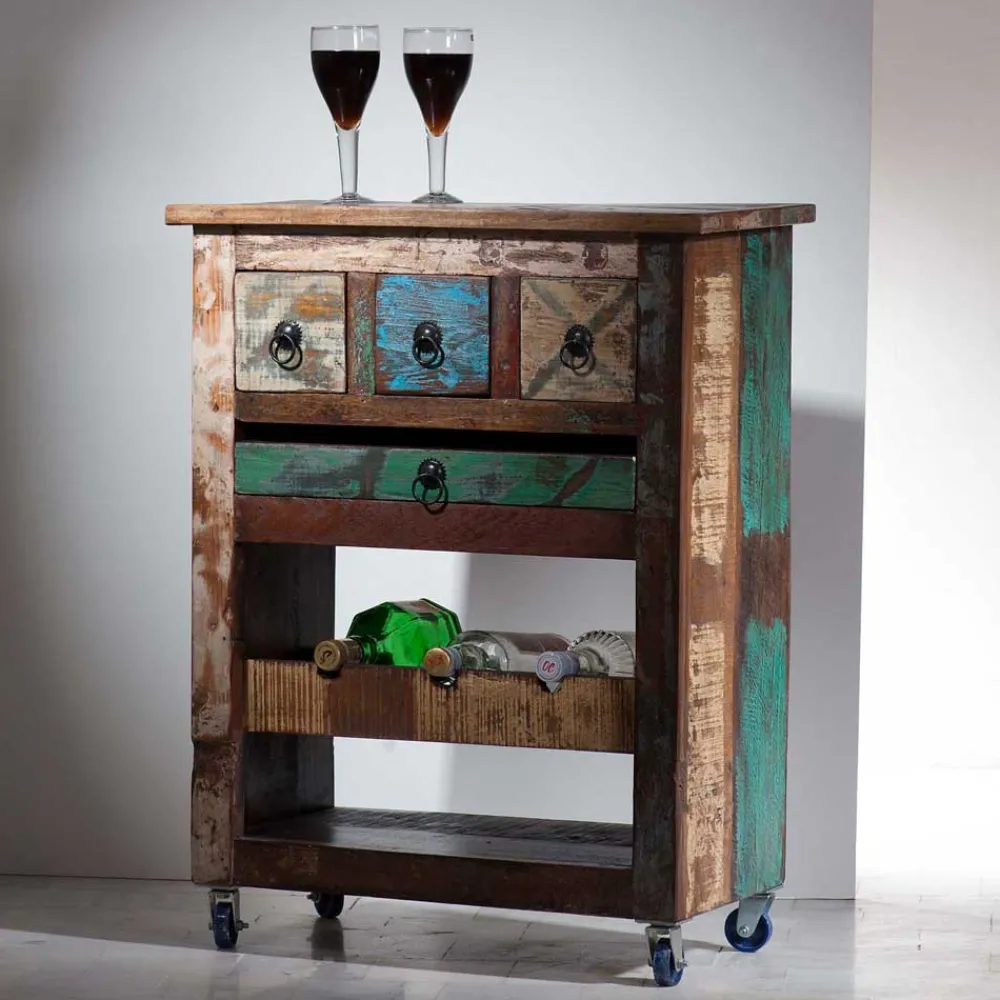 Wohnen Shabby Chic Möbel|Servierwagen*Servierwagen Jamaica im Vintage Design