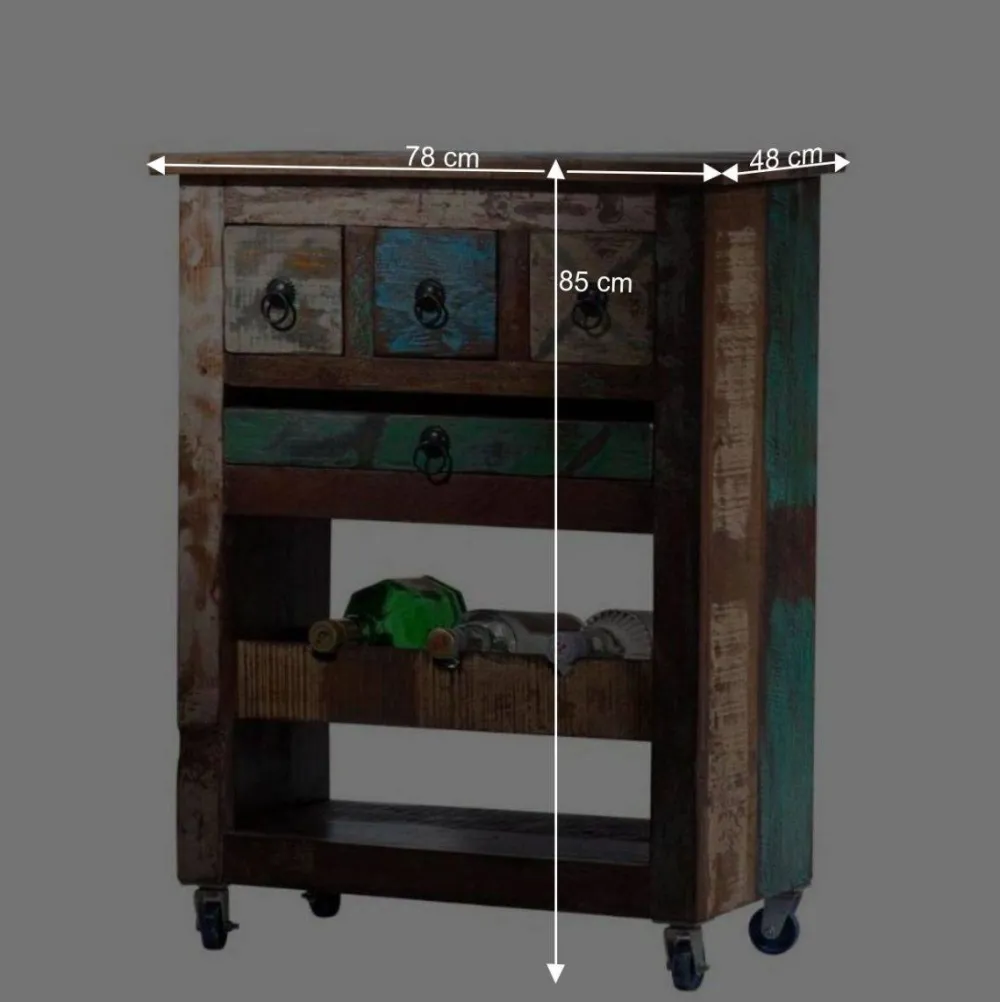 Wohnen Shabby Chic Möbel|Servierwagen*Servierwagen Jamaica im Vintage Design