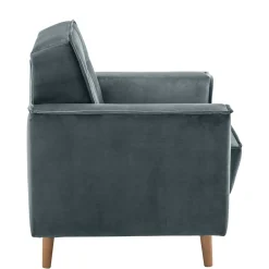 Wohnen Sessel aus Samtvelours in Blaugrau - Lymeca