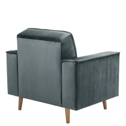 Wohnen Sessel aus Samtvelours in Blaugrau - Lymeca