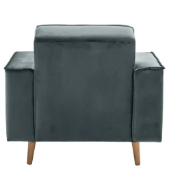 Wohnen Sessel aus Samtvelours in Blaugrau - Lymeca