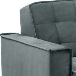 Wohnen Sessel aus Samtvelours in Blaugrau - Lymeca