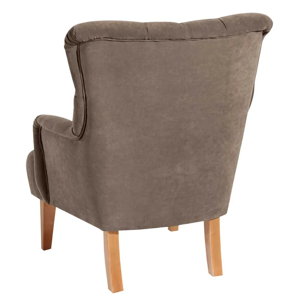 Wohnen Sessel in Beigegrau und Buche - Celavio